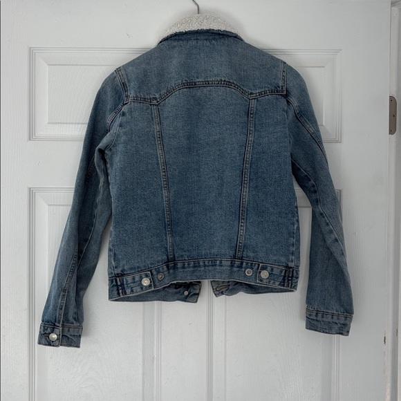 Topshop Blue Jean Jacket with Cream Collar - Picture 3 of 5